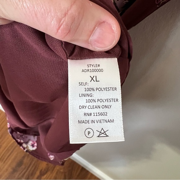 ASTR The Label Wrap Front Burgundy Floral Dress size XL - Picture 10 of 14